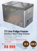 Camp Master 72Ltr Fridge Freezer Stainless Steel Camp Freezer