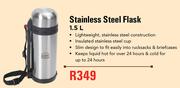Camp Master 1.5Ltr Stainless Steel Flask