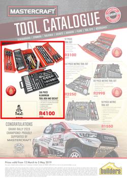 Builders : Mastercraft Tool Catalogue (12 Mar - 5 May 2019), page 1