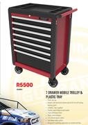 Mastercraft 7 Drawer Mobile Trolley & Plastic Tray