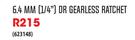 Mastercraft 6.4 mm (1/4") Gearless Ratchet Dr