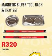 Mastercraft  Magnetic Silver Tool Rack & Tray Set