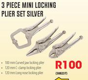 Mastercraft 3 Piece Mini Locking Plier Set (Silver)