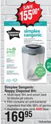 Tommee Tippee Simplee Sangenic Nappy Disposal Bin