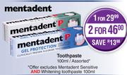 Mentadent Toothpaste Assorted-For 1 x 100ml