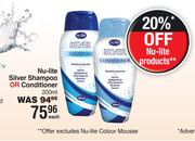 Nu-Lite Silver Shampoo Or Conditioner-200ml Each