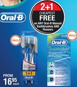 Oral-B Manual Toothbrushes And Flossers-Each