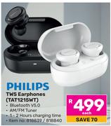 Philips TWS Earphones TAT1215WT-Each