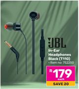 JBL In-Ear Haedphones (Black) T110-Each