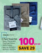 Mainstays 3 Pack Towel Set-Per Set