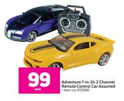 Adventure 1 In 24 2 Channel Remote Control Car Assorted-Each