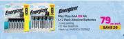 Energizer Max Plus AAA Or AA 4 + 2 Pack Alkaline Batteries-Per Pack
