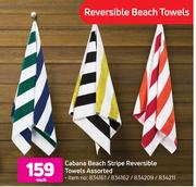 Cabana Beach Stripe Reversible Towels Assorted-Each
