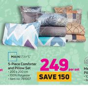 Mainstays 5 Piece Comforter & Pillow Set-Per Set