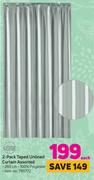 Always Home 2 Pack Taped Unlined Curtain Assorted-Each