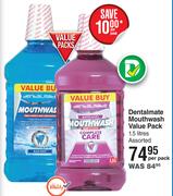 Dentalmate Mouthwash Value Pack Assorted-1.5L Per Pack