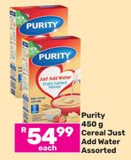 Purity Cereal Just Add Water Assorted-450g Each