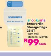 Snookums Breast Milk Storage Bags 25 ST-Each