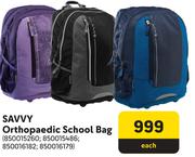 Savvy Orthopaedic School Bag-Each