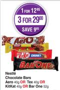 Nestle Chocolate Bars Aero 40g Or Tex 40g Or Kitkat 40g Or Barone 52g-For 1