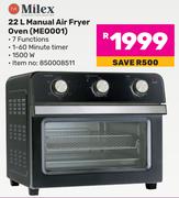 Milex 22L Manual Air Fryer Oven MEO001