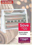 Goldair Quartz Heater + Humidifier 