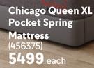 Chicago Queen XL Pocket Spring Mattress-Each