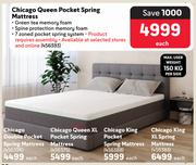 Chicago Queen Pocket Spring Mattress-Each