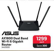 Asus AX1800 Dual Band WiFi 6 Gigabit Router-Each