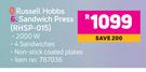 Russell Hobbs Sandwich Press RHSP-015