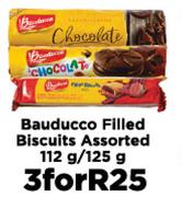 Bauducco Filled Biscuits Assorted-For 3 x 112g/125g