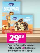 Beacon Bunny Chocolate Nibbles 120g Or Chocolate & Popcorn Treat 150g-Each