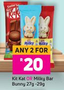 Kit Kat Or Milky Bar Bunny Bar Bunny-For Any 2 x 27/29g