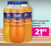 Hall's Concentrate Flavours Assorted-1.25Ltr Each