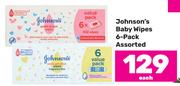 Johnson's Baby Wipes 6 Pack Assorted-Each