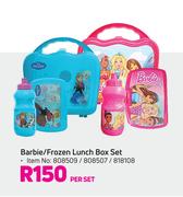 Barbie/Frozen Lunch Box Set-Per Set