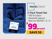 Mainstays 3 Pack Towel Set-Per Pack