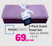 Mainstays 3 Pack Guest Towel Set-Per Set