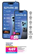 2 x Tecno Spark 20 Smartphone-On 1.4GB Red Core + Flexi 85