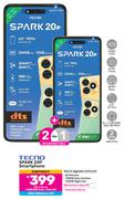 2 x Tecno Spark 20P Smartphone-On 1.4GB Red Core + Flexi 85