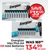 Energizer Max Plus AA Or AAA Batteries 10 Pack-Per Pack