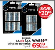 Dquip AA Or AAA Alkaline Batteries 12 Pack-Per Pack
