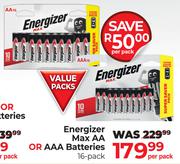 Energizer Max AA Or AAA Batteries 16 Pack-Per Pack