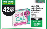 Opti Cal With Calcium & Collagen 30 Swallow Tablets
