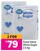 Great Value White Sugar-For 2 x 2.5 Kg