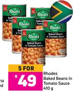 Rhodes Baked Beans In Tomato Sauce-For 5 x 410g