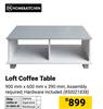 Home & Kitchen Loft Coffee Table-900mm x 600mm x 390mm