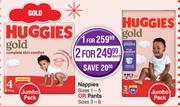 Huggies Gold Nappies Sizes 1-5 Or Pants Sizes 3-6-For 2