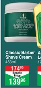 Clubman Classic Barber Shave Cream-453ml 