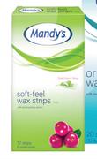 Mandy's Soft Feel Wax Strips-12 Strips Each
